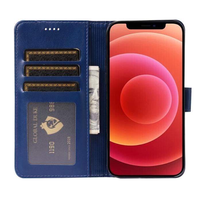 Bild 5, iPhone 13 Mini - Läder Fodral - Blå
