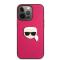 Karl Lagerfeld iPhone 13 Pro Max Skal PU Läder Karl Head Rosa