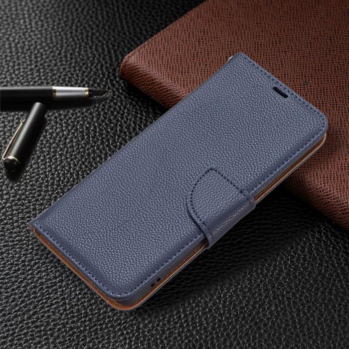 Bild 6, Samsung Galaxy A53 5G Fodral Litchi Shark Läder Mörk Blå
