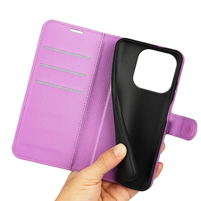 Bild 4, Motorola Moto G86 5G Fodral Litchi Läder Lila