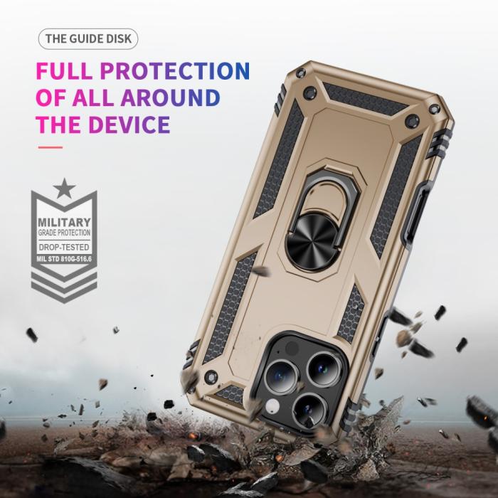 Bild 6, iPhone 16 Pro Max Skal Shockproof Hybrid Ring Guld