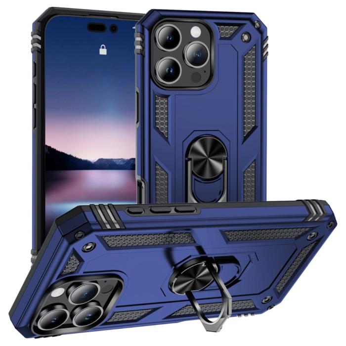 Bild 1, iPhone 16 Pro Max Skal Shockproof Hybrid Ring Blå