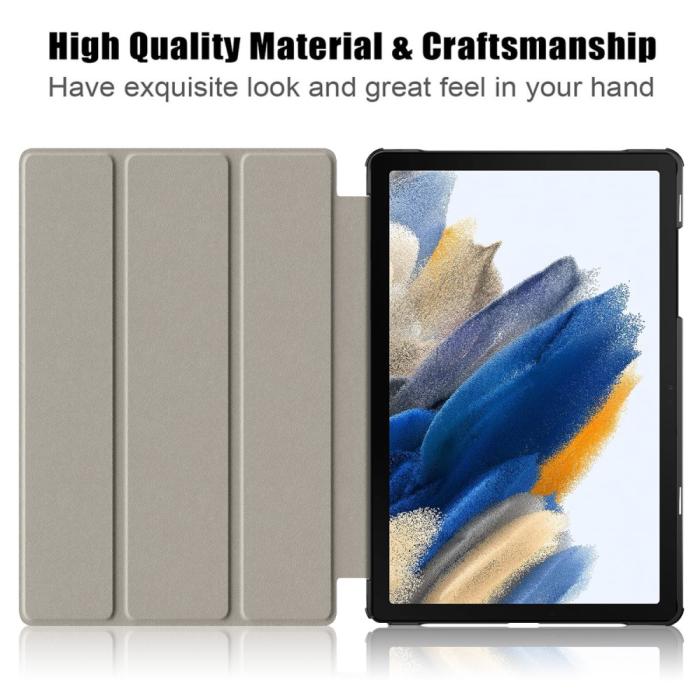 Bild 2, Samsung Galaxy Tab A9 Plus Fodral Tri-Fold PU Läder Svartgrön