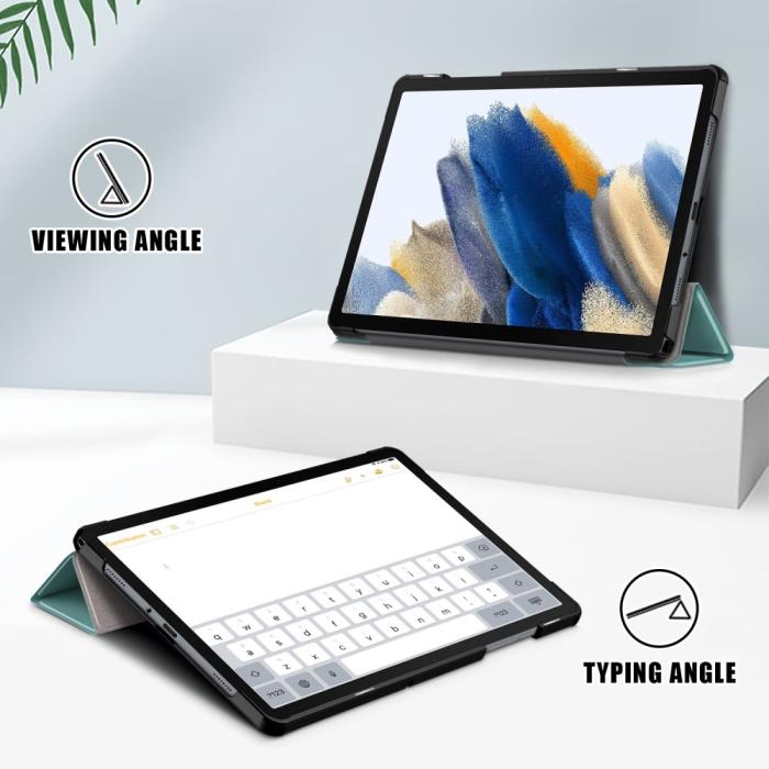 Bild 3, Samsung Galaxy Tab A9 Plus Fodral Tri-Fold PU Läder Svartgrön