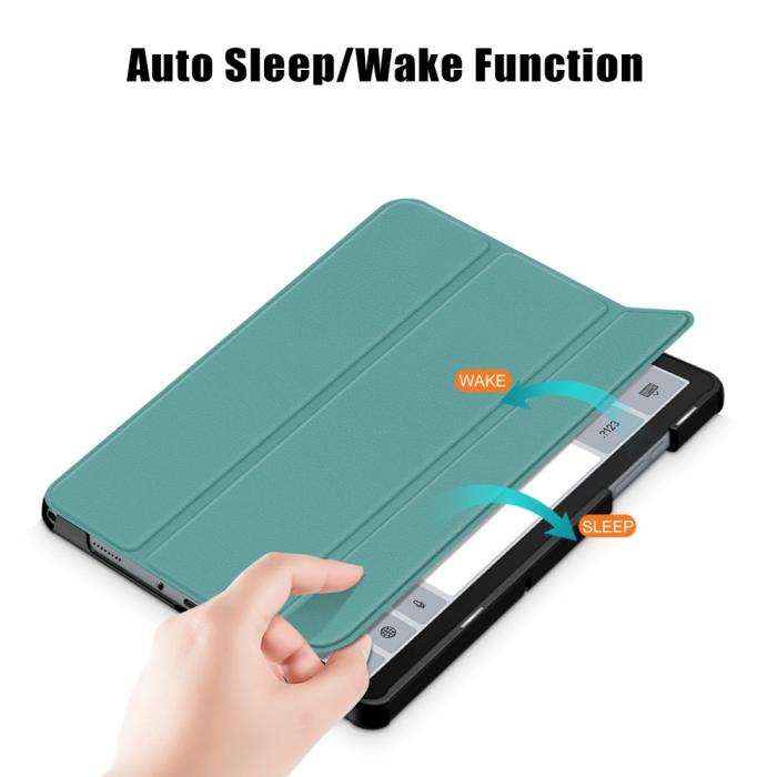 Bild 4, Samsung Galaxy Tab A9 Plus Fodral Tri-Fold PU Läder Svartgrön