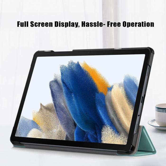 Bild 5, Samsung Galaxy Tab A9 Plus Fodral Tri-Fold PU Läder Svartgrön