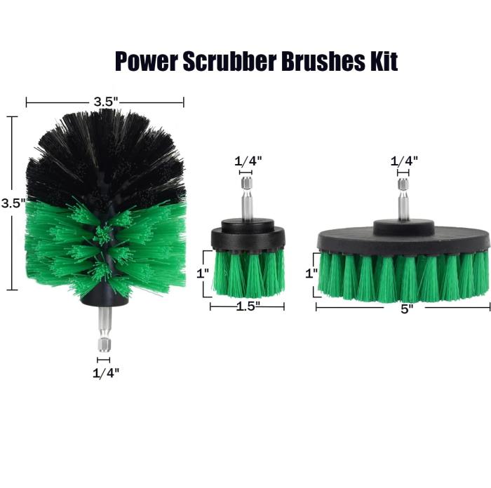 Bild 2, 3 Pack Borstset Till Skruvdragare - Grön