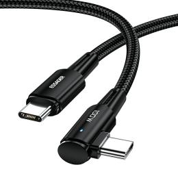 ESSAGER 1m 100W PD USB-C - USB-C Elbow Laddningskabel Svart