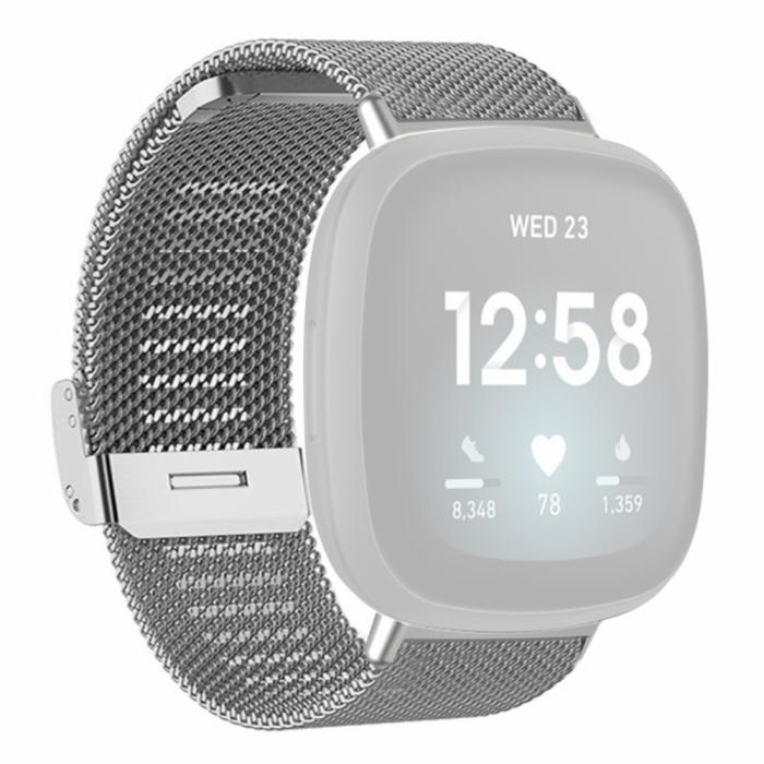 Bild 1, Fitbit Versa 4/Sense 2 Armband Metall Silver