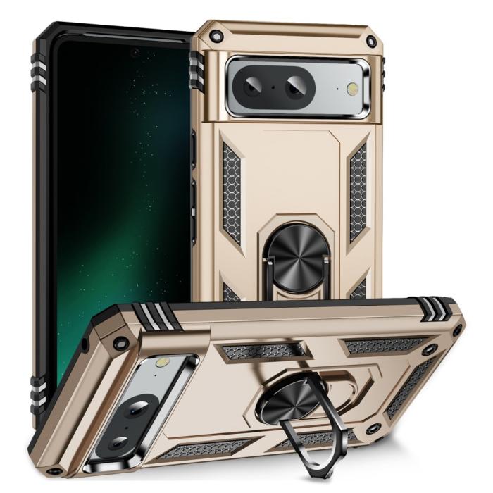 Bild 1, Google Pixel 8 Skal Armor Ring Hybrid Guld