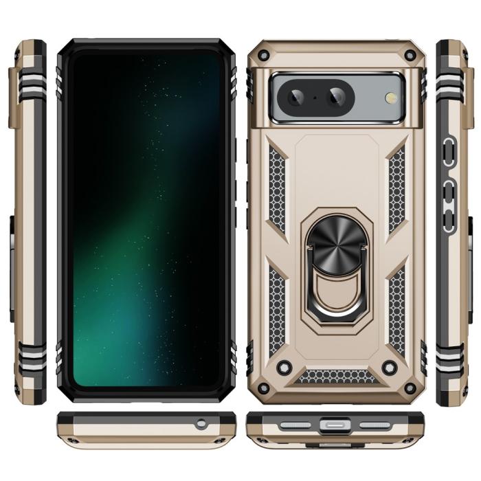 Bild 2, Google Pixel 8 Skal Armor Ring Hybrid Guld
