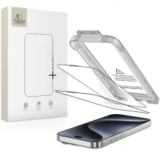 Tech-Protect iPhone 15 Pro 2-PACK Skärmskydd Quick Set+ Svart