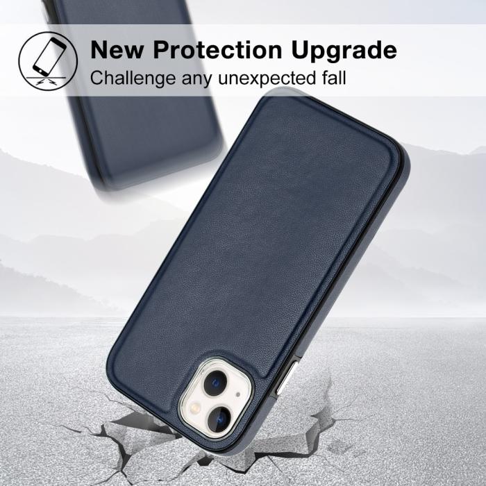 Bild 3, iPhone 15 Skal Läderbelagt Safirblå