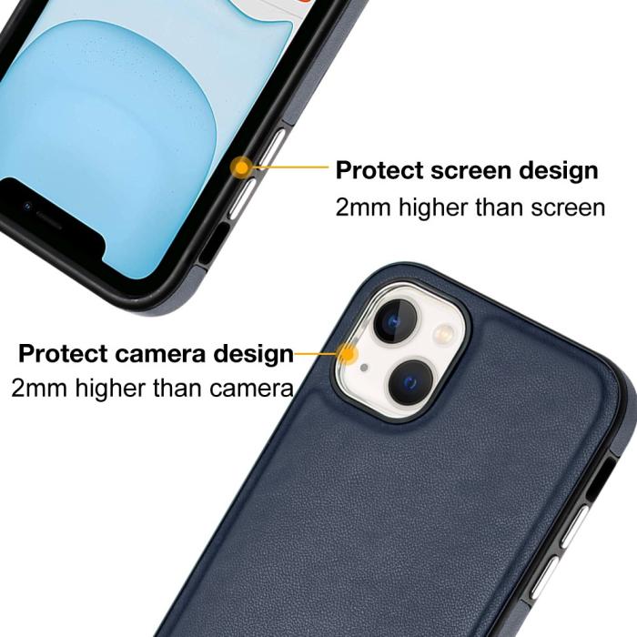 Bild 4, iPhone 15 Skal Läderbelagt Safirblå