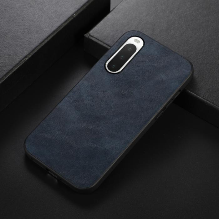 Bild 2, Sony Xperia 10 IV Skal Läderbelagt Läder Blå