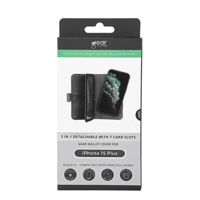 Bild 2, GEAR iPhone 15 Plus 2in1 MagSafe Magnet Fodral / Skal Flerfack Svart