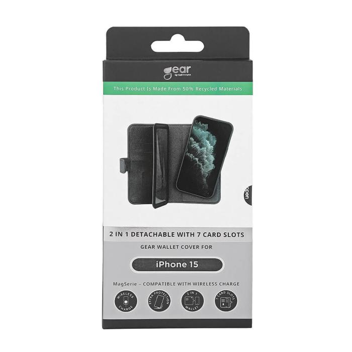 Bild 2, GEAR iPhone 15 2in1 MagSafe Magnet Fodral / Skal Flerfack Svart