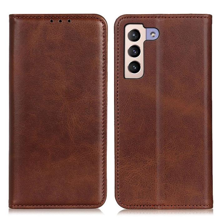 Bild 1, Samsung Galaxy S23 Plus Flip Fodral Split Läder Brun