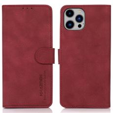 KHAZNEH iPhone 16 Pro Fodral Matt Läder Röd