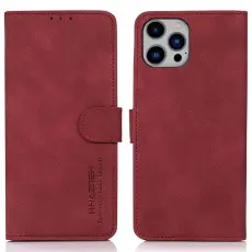 KHAZNEH iPhone 16 Pro Fodral Matt Läder Röd