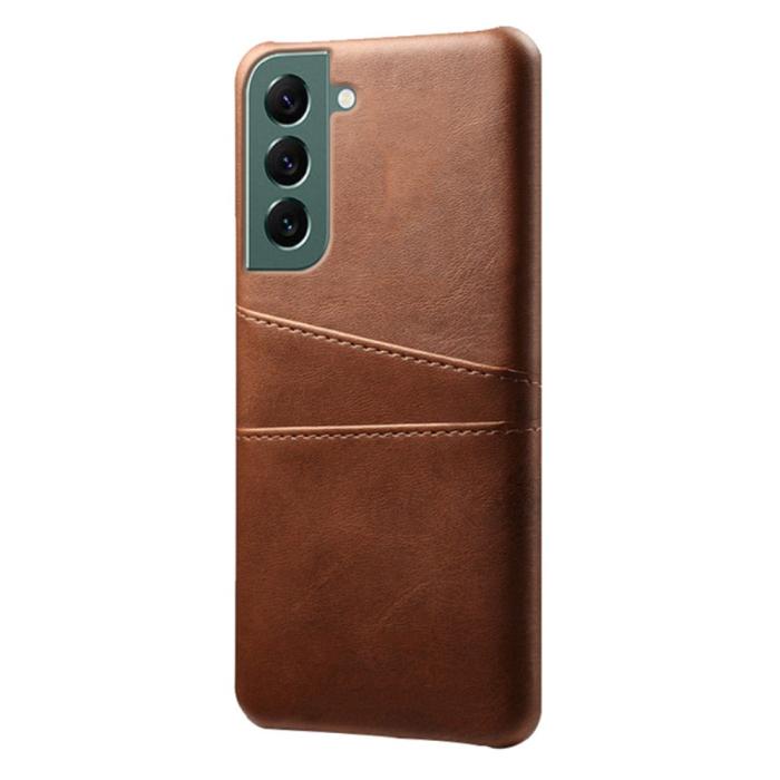 Bild 2, Samsung Galaxy S24 Läderbelagt Skal Med Kortfack Brun