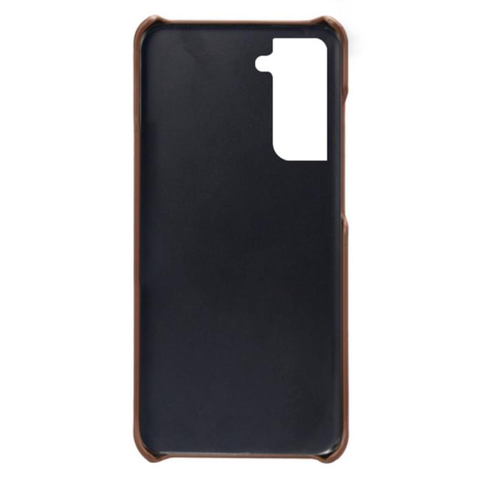 Bild 4, Samsung Galaxy S24 Läderbelagt Skal Med Kortfack Brun