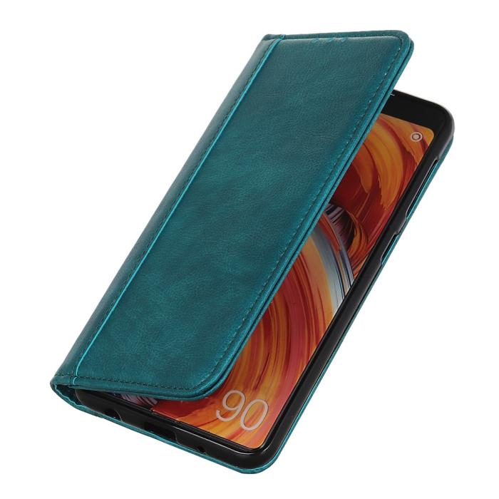 Bild 6, Motorola Moto E20 / E40 Fodral Flip Split Läder Grön