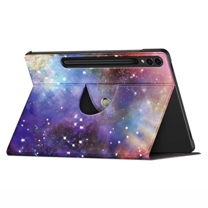 Bild 3, Galaxy Tab S9 Plus Fodral 360° Rotation Läder Cosmic Space