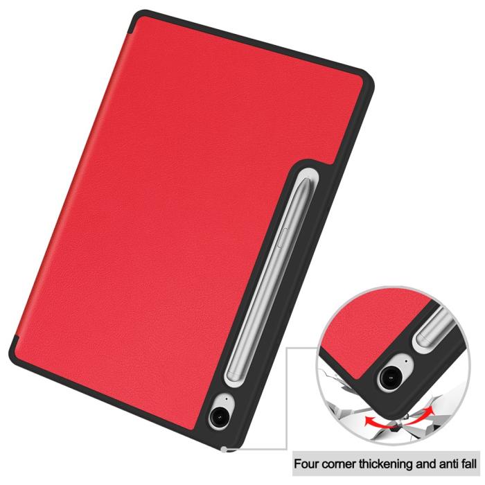 Bild 6, Samsung Galaxy Tab S10 Lite Fodral Tri-Fold Pennhållare Röd