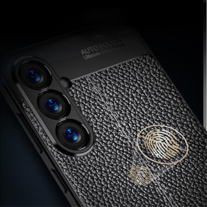 Bild 3, Samsung Galaxy S24 Skal Litchi Textur Svart