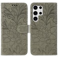 Samsung Galaxy S26 Ultra Fodral Med Blommigt Tryck Gr&aring;