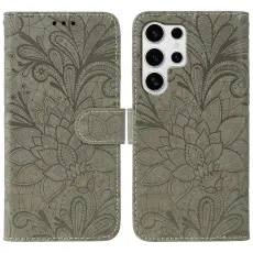 Samsung Galaxy S26 Ultra Fodral Med Blommigt Tryck Gr&aring;