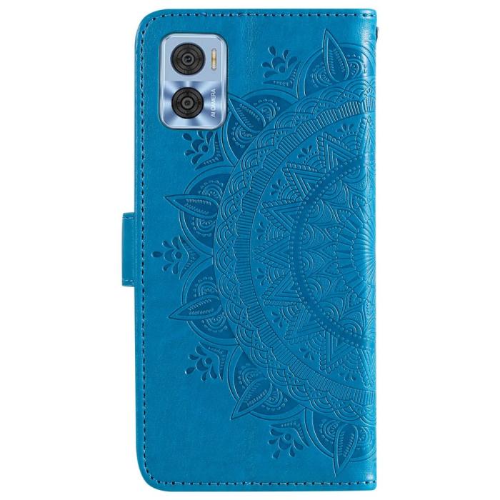Bild 5, Motorola Moto E22i Fodral Mandala Läder Blå