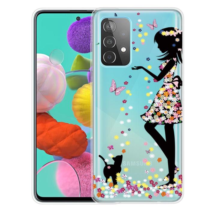 Bild 1, Samsung Galaxy A32 5G - Skal Med Tryck - Flicka/Katt