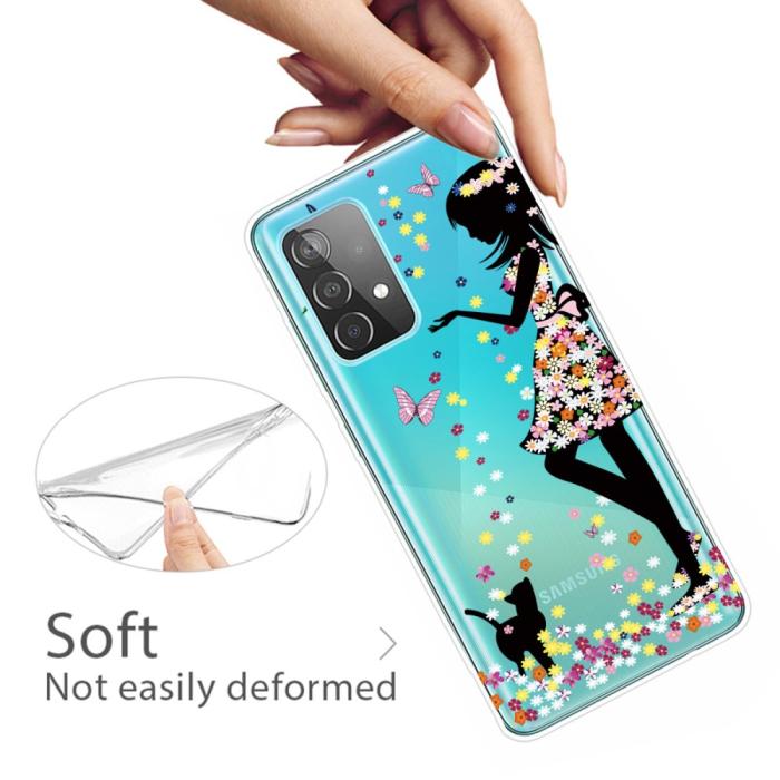 Bild 2, Samsung Galaxy A32 5G - Skal Med Tryck - Flicka/Katt