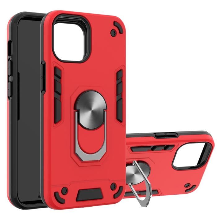 Bild 1, iPhone 13 Mini - Armor Ring Skal Med Magnetplatta - Röd
