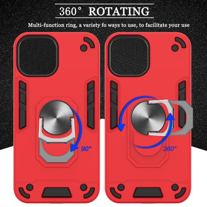 Bild 4, iPhone 13 Mini - Armor Ring Skal Med Magnetplatta - Blå