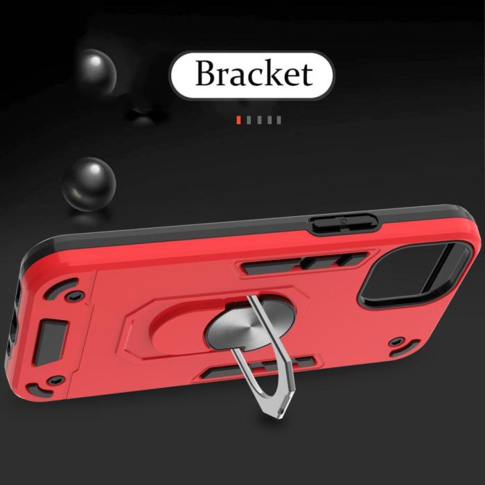 Bild 6, iPhone 13 Mini - Armor Ring Skal Med Magnetplatta - Blå