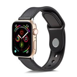 Äkta Läder Armband Apple Watch 42/44/45/49 mm Svart