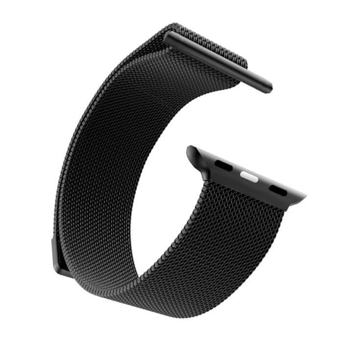 Bild 3, Milanese Loop Metall Armband Apple Watch 41/40/38 mm - Svart