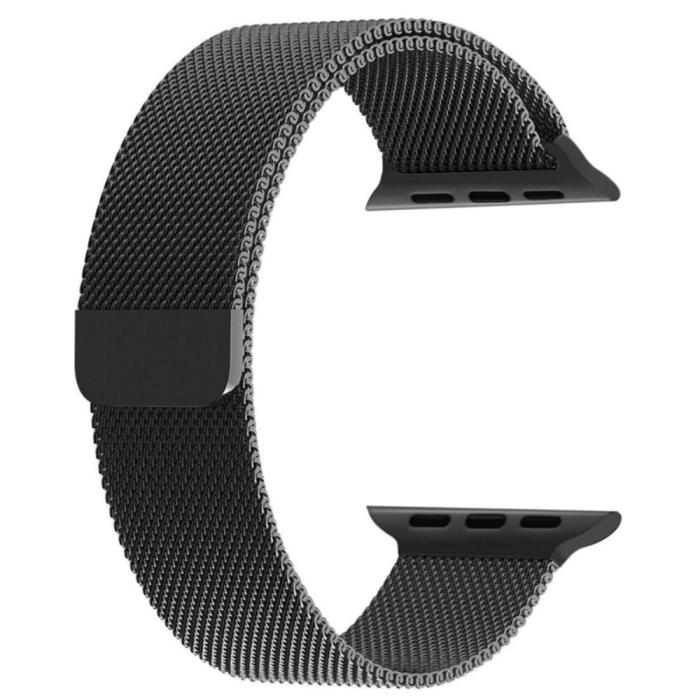 Bild 4, Milanese Loop Metall Armband Apple Watch 41/40/38 mm - Svart