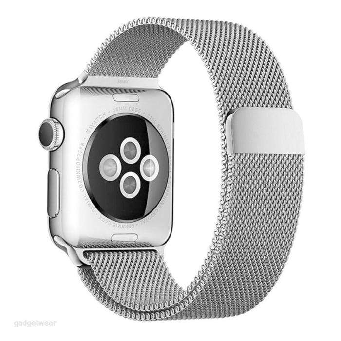 Bild 2, Milanese Loop Metall Armband Apple Watch 41/40/38 mm - Silver