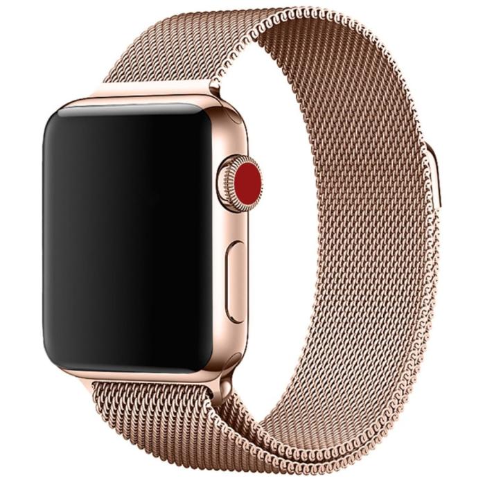 Bild 1, Milanese Loop Metall Armband Apple Watch 42/44/45/49 mm Roséguld