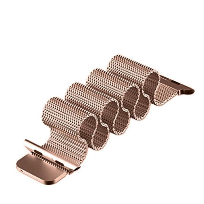 Bild 2, Milanese Loop Metall Armband Apple Watch 42/44/45/49 mm Roséguld