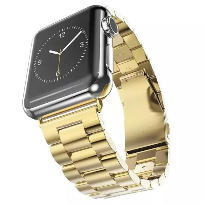 Bild 4, Lyxigt Metallarmband Apple Watch 42/44/45/49 mm Guld
