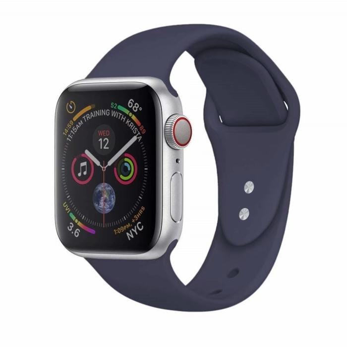 Bild 2, Silikon Armband Apple Watch 42/44/45/49 mm Mörk Blå