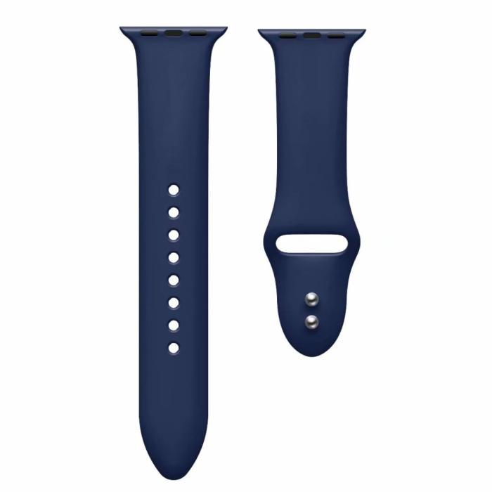 Bild 3, Silikon Armband Apple Watch 42/44/45/49 mm Mörk Blå