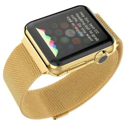 Milanese Loop Metall Armband Apple Watch 42/44/45/49 mm Guld