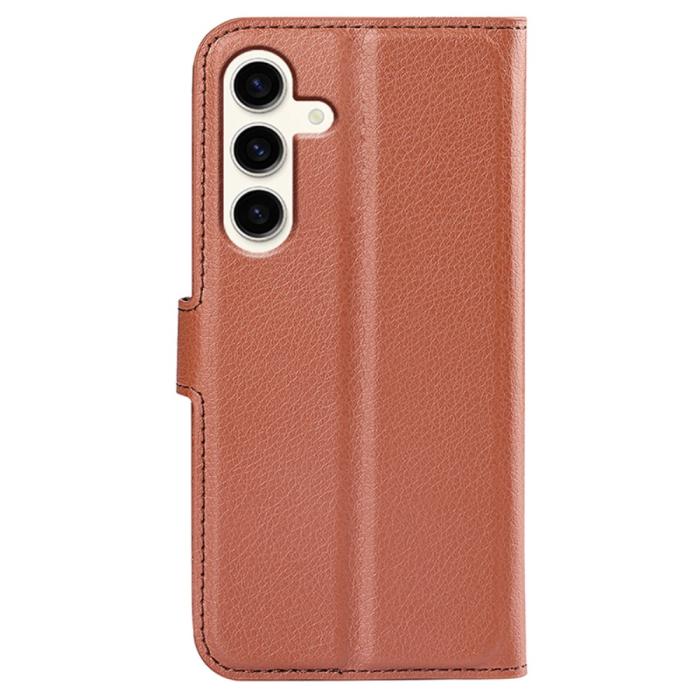 Bild 6, Samsung Galaxy S24 Plus Fodral Litchi Textur Brun