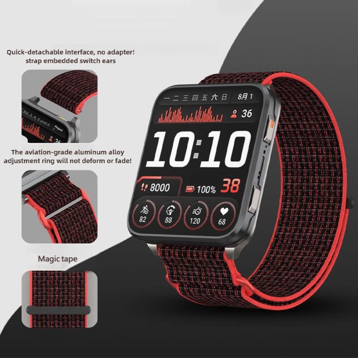 Bild 4, Garmin Venu X1 Armband Nylon Loop Blå